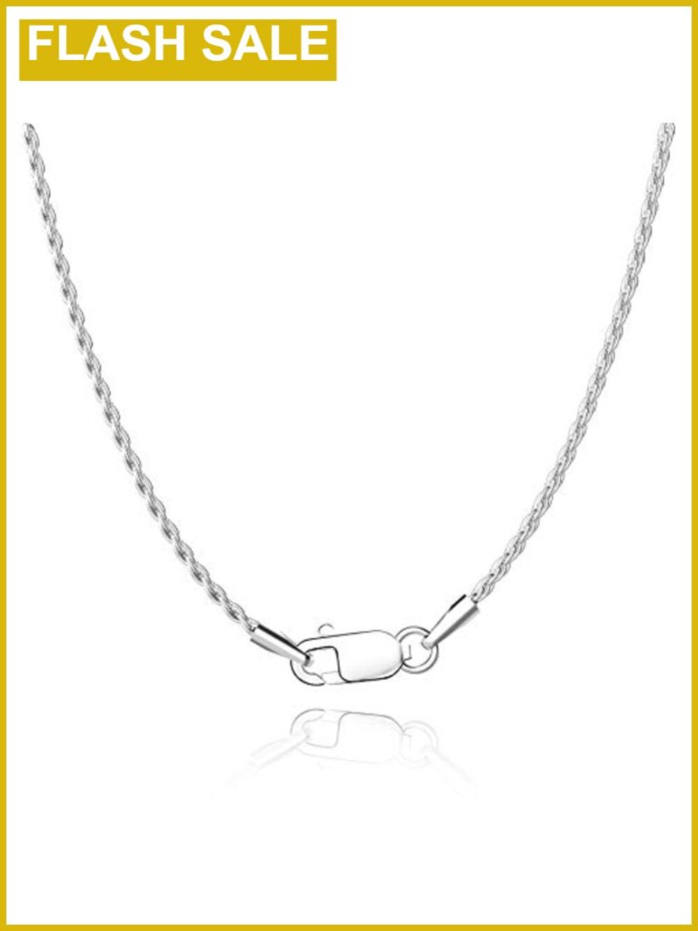 18K Gold Plated 925 Sterling Silver Rope Chain Necklace Women 18 Inch
